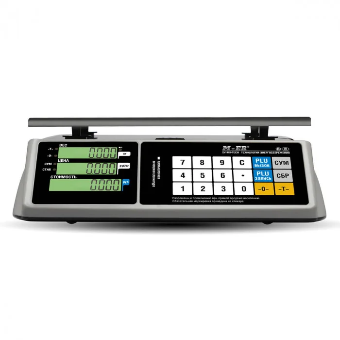Весы торговые MERTECH M-ER 328 AC-32.5 "TOUCH-M" LСD RS232, USB (325x230 мм) с сенс.клав