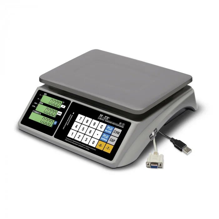 Весы торговые MERTECH M-ER 328 AC-15.2 "TOUCH-M" LCD RS232, USB (325x230 мм) с сенс.клав