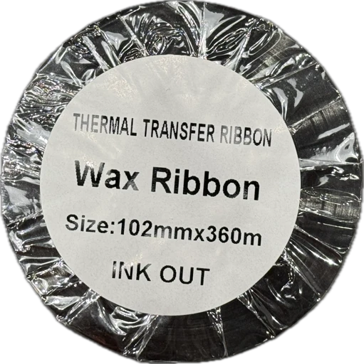 Красящая лента. Рибон. 102мм/360м WAX   d 2.54 см/1 дюйм   намотка OUT