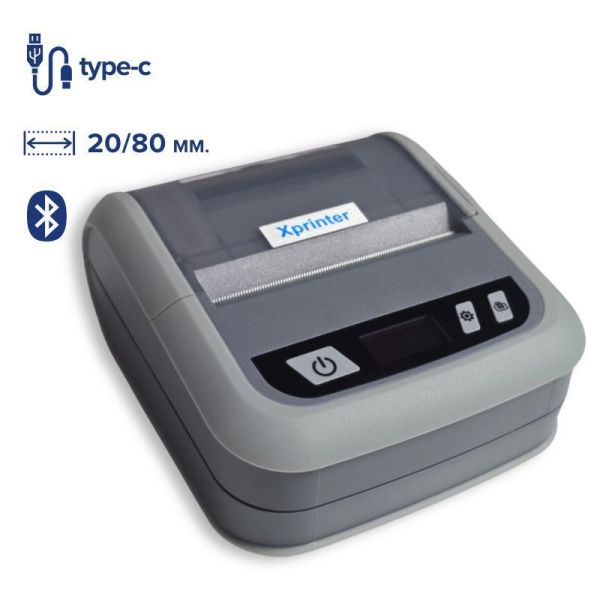 Мобильный Принтер этикеток и чеков XPrinter XP-P323B , 203 dpi, USB, 80 мм (2 в 1 )