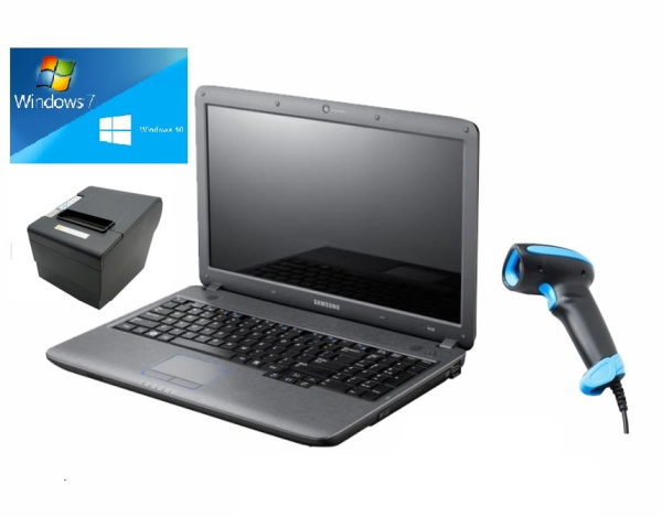 Мобильная  торговая точка - 80мм (ноутбук, 2D сканер, чек. принтер 80мм)  - торговое оборудование.