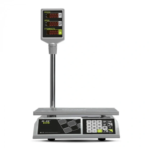 Весы торговые MERTECH M-ER 326 ACP-15.5 "Slim" LED Белые (325x230 мм, АКБ до 4 мес.) MERTECH - торговое оборудование.