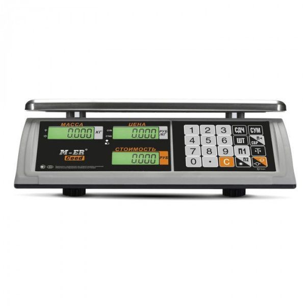 Весы торговые MERTECH M-ER 327 AC-15.2 "Ceed" LCD (325x230 мм, АКБ до 4 мес.)  - торговое оборудование.