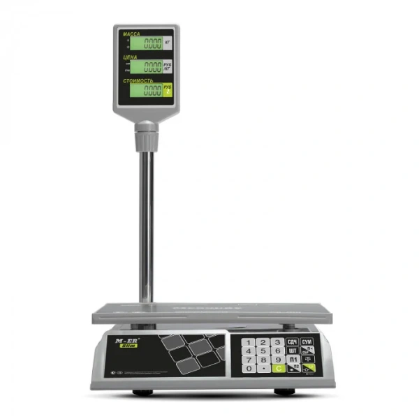 Весы торговые MERTECH M-ER 326 ACP-15.2 "Slim" LCD (325x230 мм, АКБ до 4 мес.) MERTECH - торговое оборудование.
