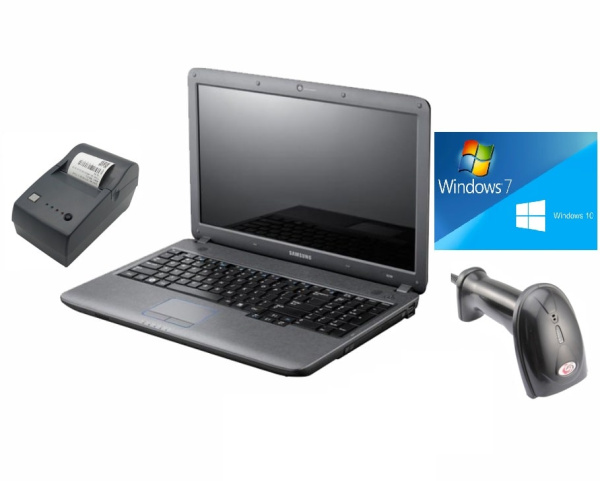 Мобильная  торговая точка - 57мм (ноутбук, сканер, чек. принтер 57мм)  - торговое оборудование.