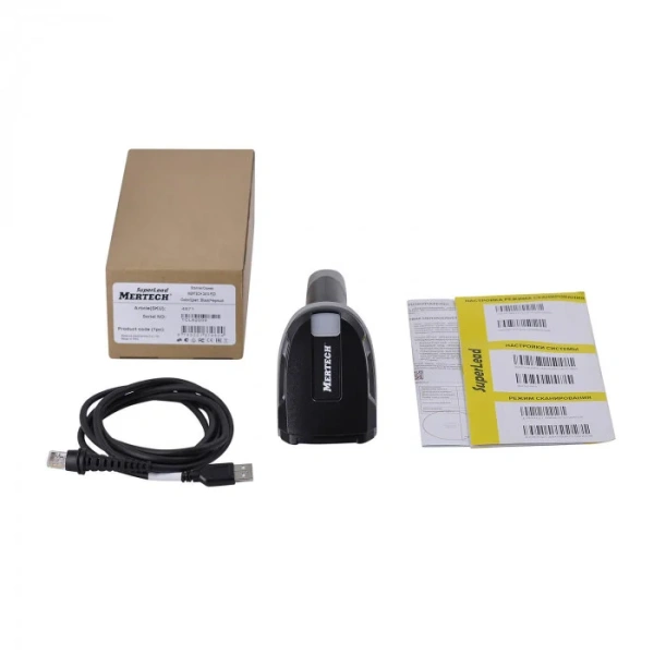 2D Сканер MERTECH 2410 P2D - 2D сканер, DataMatrix, QR - читает с телефона. Маркировка, IP65, 3 м, USB   - торговое оборудование.