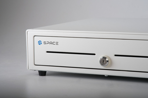  Денежный ящик SPACE 410K  автомат., 400*405*88, белый, большой  фото в интернет-магазине Бизнес РОСТ  - торговое оборудование.