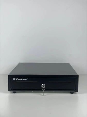  Денежный ящик Microinvest LB-410GT ручной + PUSH., 495х475х155, черный, большой  фото в интернет-магазине Бизнес РОСТ  - торговое оборудование.