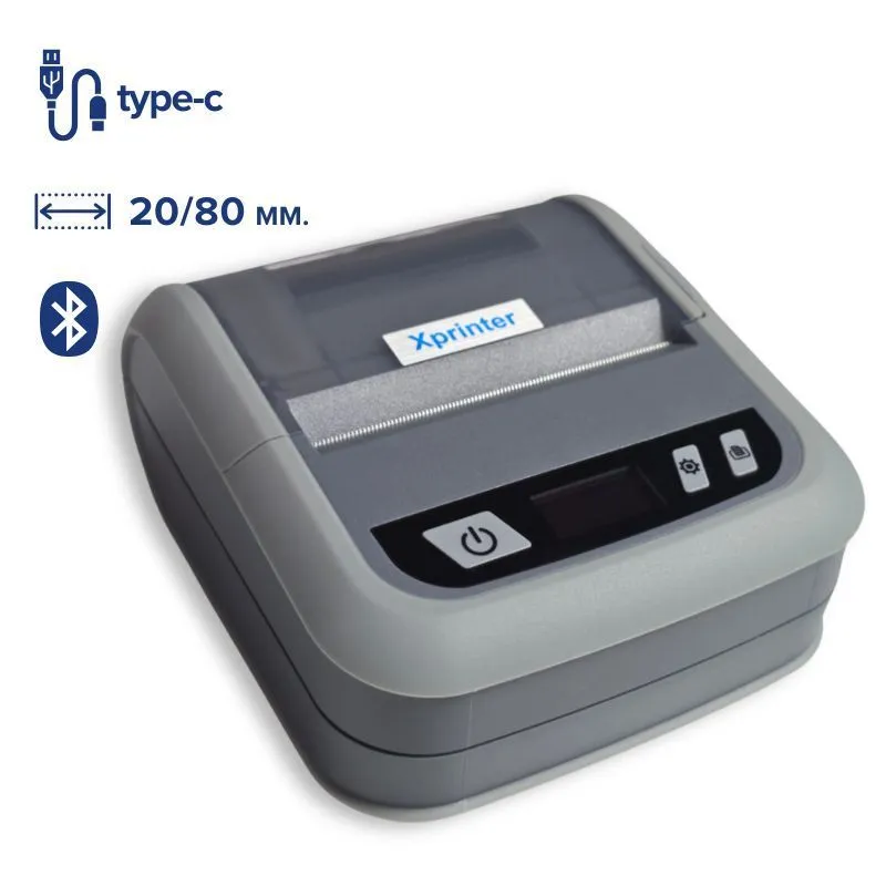 Мобильный Принтер этикеток и чеков XPrinter XP-P323B , 203 dpi, USB, 80 мм (2 в 1 )